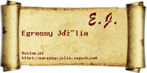 Egressy Júlia névjegykártya